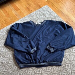 Men's Navy Pullover Windbreaker Crewneck